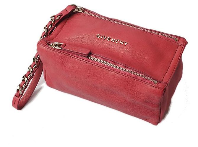 Clutch de pele de cabra Givenchy Pandora rosa