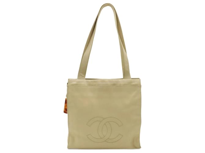 Chanel Coco Mark Tote Bag Beige Leather  ref.1518613