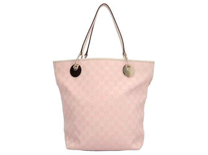 Gucci GG Canvas Tote Bag Cuir Toile Rose  ref.1518732