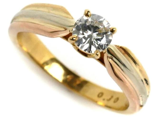 Bague solitaire Trinity de Cartier Or blanc Or jaune Or rose  ref.1518745