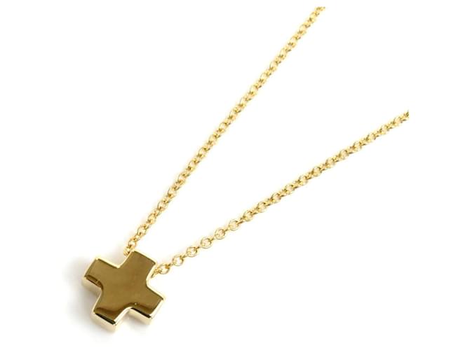 Tiffany & Co. Halskette mit römischem Kreuz aus Gelbgold 18 Karat Gelbes Gold  ref.1518763