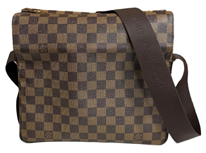 Bolso de Hombro Naviglio Damier Louis Vuitton Castaño Lienzo  ref.1518780