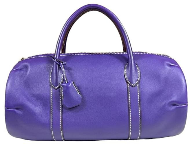 Hermès Hermes Polochon 1925 Handbag in Swift Purple Leather  ref.1518782