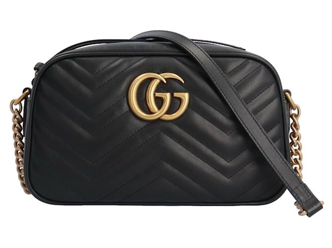 Gucci Small Shoulder Bag GG Marmont Leather Black  ref.1518786