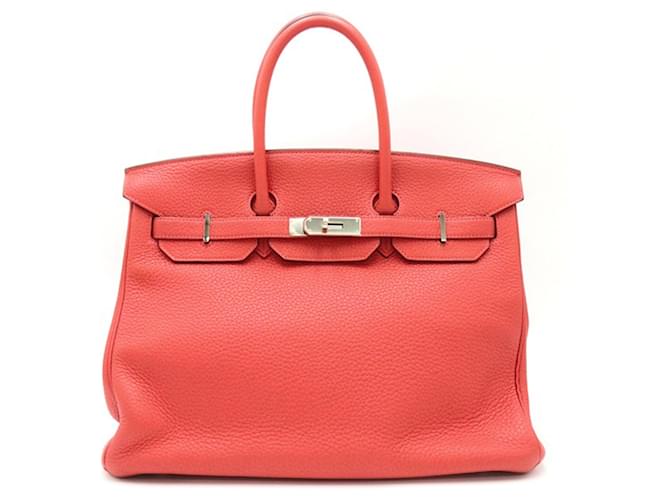 Hermès Red Clemence Birkin Retourne 35 Leather Pony-style calfskin  ref.1518835