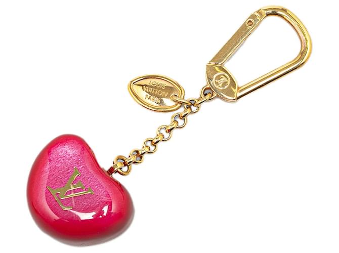 Louis Vuitton Pink Pomme D'Amour Coeur Rayures Heart Bag Charm Metal Plastic Resin  ref.1518855