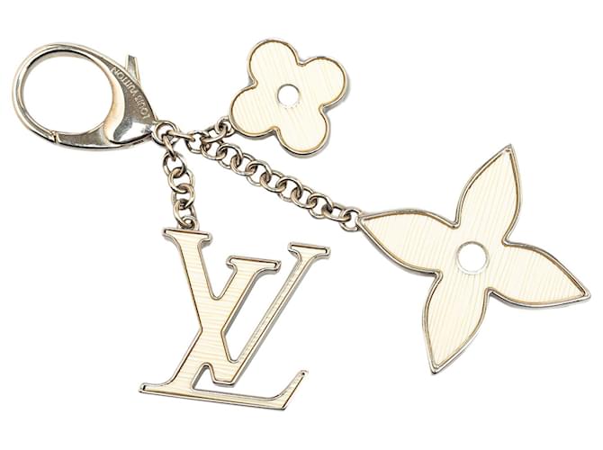 Louis Vuitton Silver Fleur de Monogram Bag Charm Silvery Metal  ref.1518886