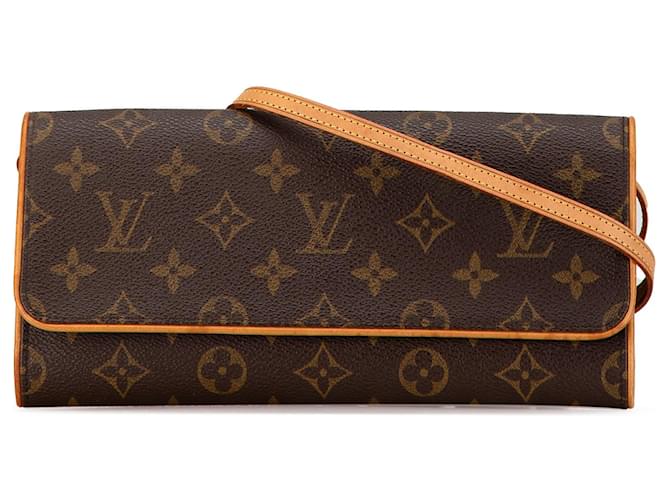 Pochette Twin GM Monogram Marron Louis Vuitton Cuir Toile  ref.1518897