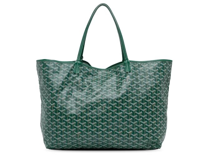 Goyard Green Goyardine Saint Louis GM Leather Cloth Pony-style calfskin Cloth  ref.1518905