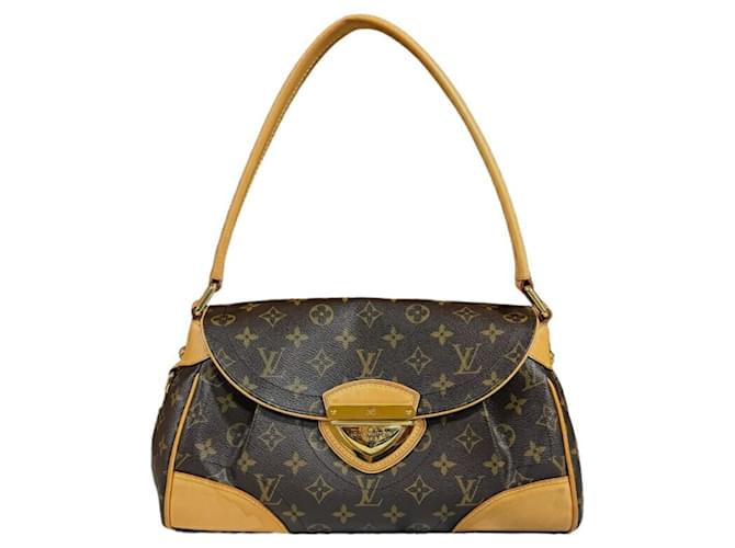 Louis Vuitton Beverly MM Monogram Schultertasche Braun Lackleder  ref.1518946