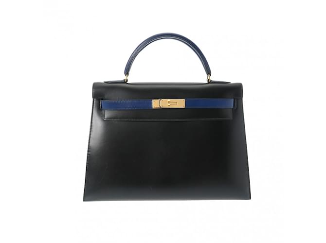 Hermès Hermes Kelly 32 Handbag Black Pony-style calfskin  ref.1518974