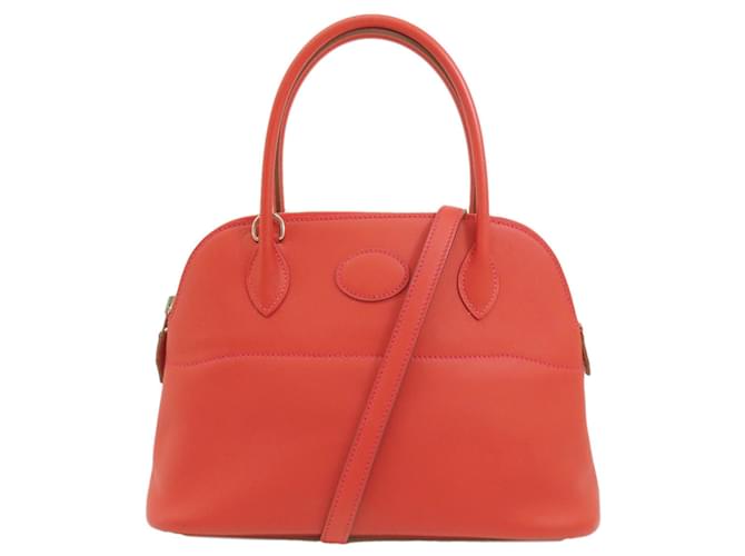 Hermès Hermes Bolide 27 Red Handbag Leather  ref.1519101