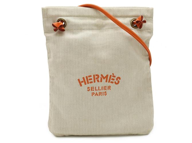 Hermès Hermes Sac Aline PM Shoulder Bag Orange Leather Cloth  ref.1519251