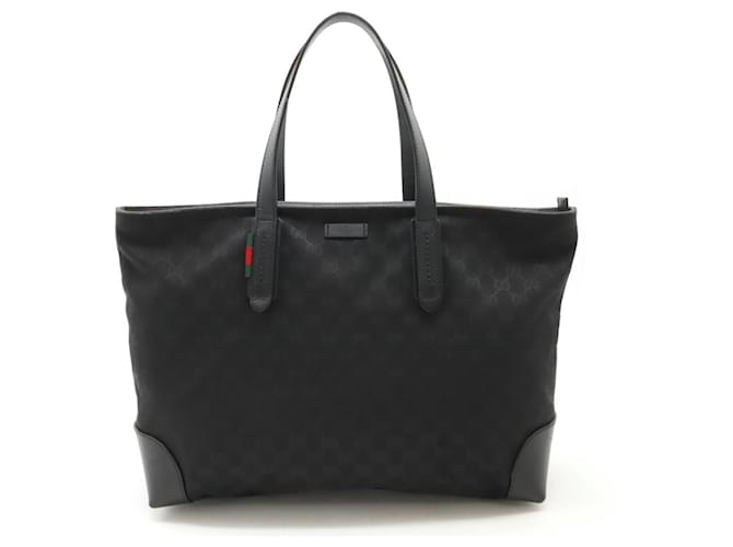 Gucci GG Canvas Tote Bag Black Leather Cloth  ref.1519257