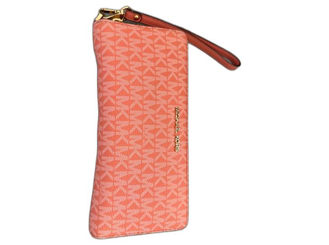 Michael Kors Wallet Orange Hammered Leather