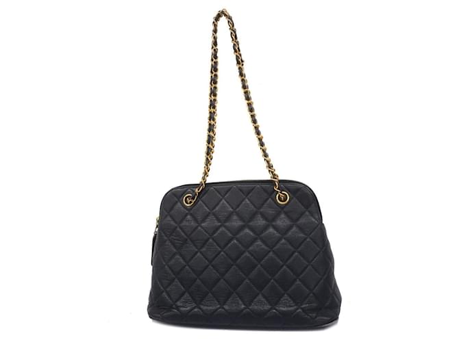 Borsa a spalla in pelle caviar nera Chanel Nero  ref.1519822