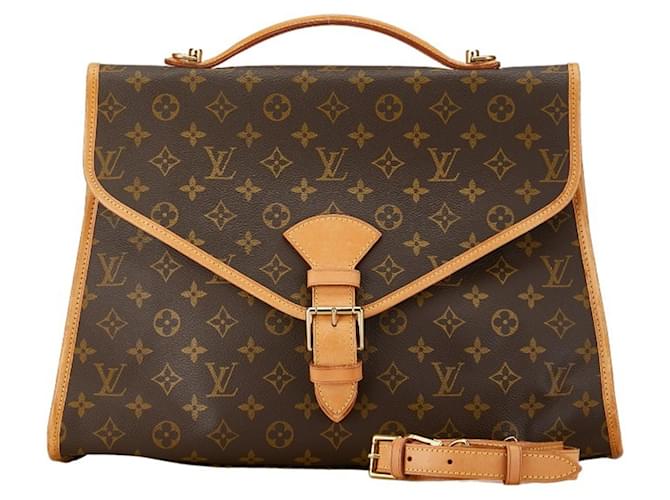 Louis Vuitton Monogram Beverly PM Handbag Brown Leather Plastic  ref.1519848