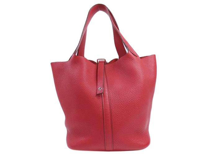 Hermès Hermes Picotin Lock MM Handbag Red Leather  ref.1519914