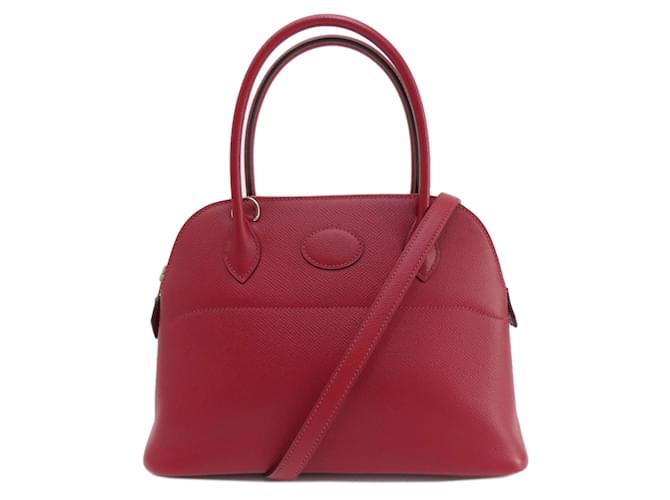 Hermès Hermes Bolide 27 Handbag Red Leather  ref.1519924