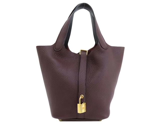 Hermès Hermes Picotin Lock PM Handbag Dark red Leather  ref.1519931