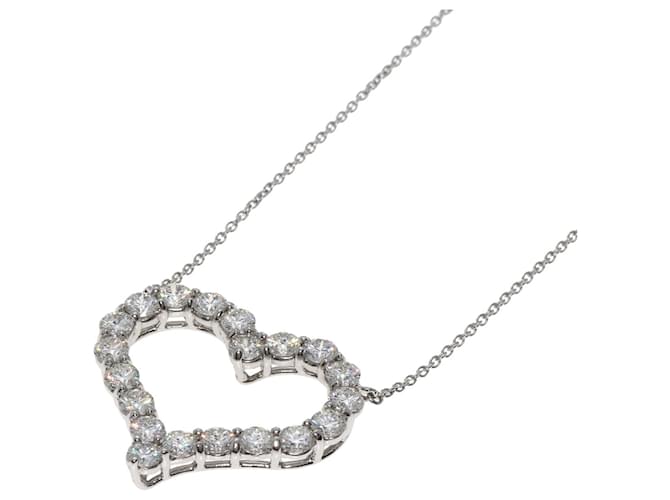 Collier large en diamant en forme de cœur sentimental Tiffany & Co. Platine  ref.1520046