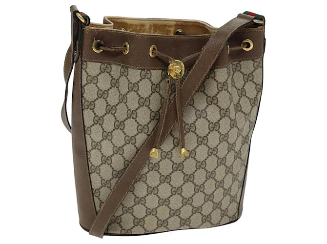 Bolsa de Ombro GUCCI GG Canvas Web Sherry Line Bege Vermelho 41 02 034 Auth yk13558 Lona  ref.1520409