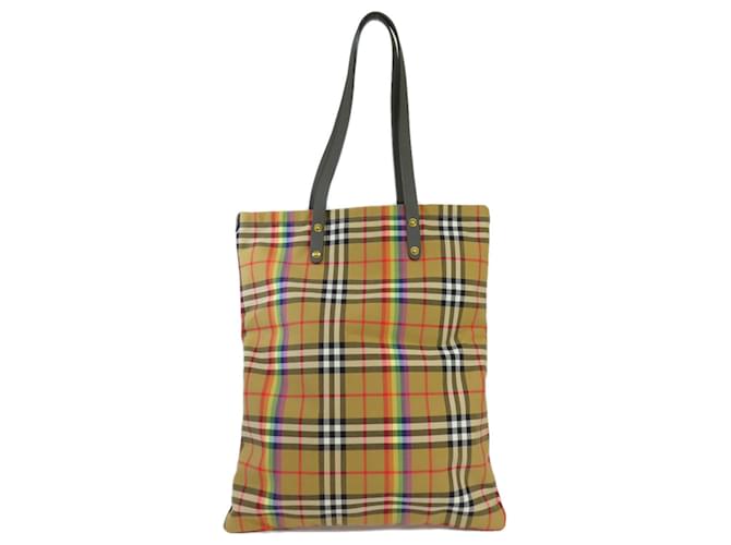 Burberry Nova Check Rainbow Tote Bag Braun Nylon  ref.1520482