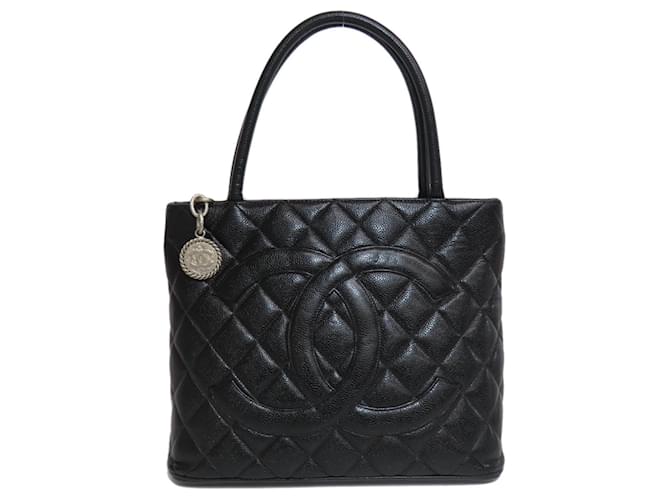 Sac fourre-tout en cuir caviar Chanel Noir  ref.1520584