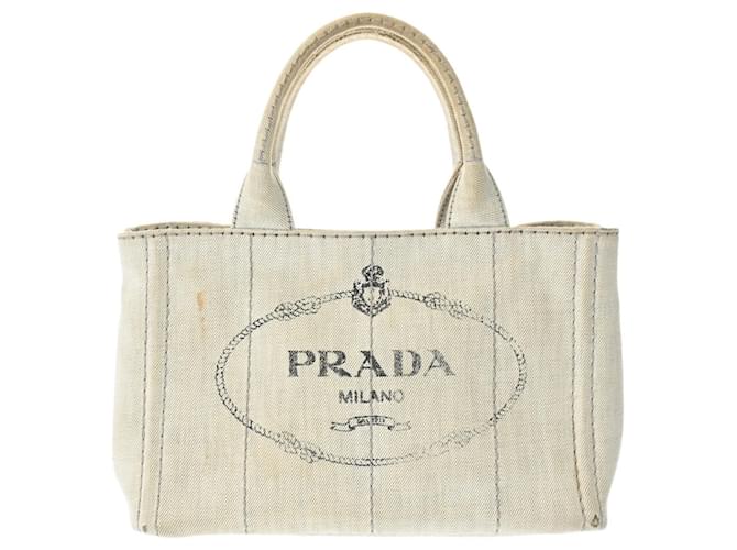 Prada Canapa Tote Handbag Blue Denim  ref.1520629