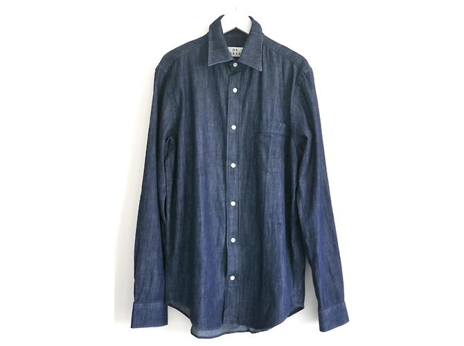 Autre Marque Camicia overshirt in denim leggero De Fursac per uomo Blu