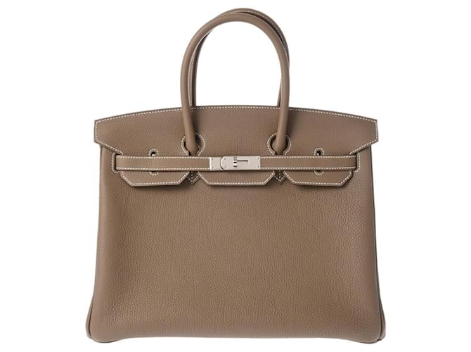 Hermès Hermes Birkin 35 Etoupe Gray Handbag Taupe Leather  ref.1520668