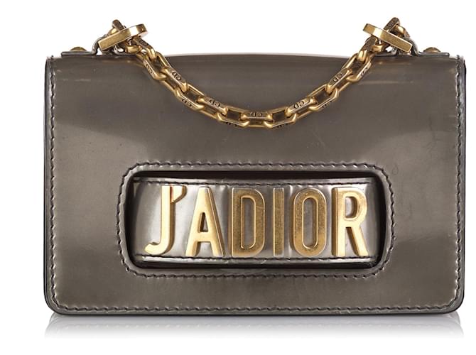 Gray Dior JaDior Mini Chain Flap Shoulder Bag Leather  ref.1520882