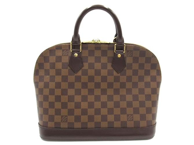 Bolsa Louis Vuitton Damier Ebene Alma MM marrom Couro  ref.1520897