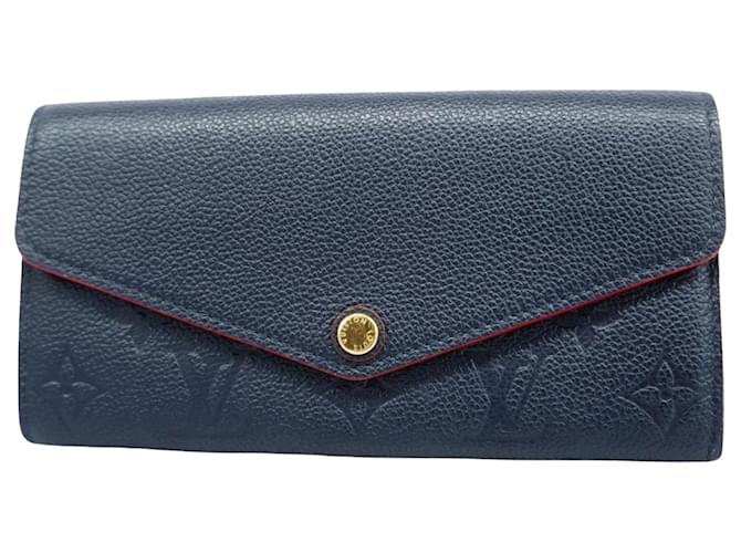 Louis Vuitton Portefeuille Sarah Navy blue Leather  ref.1520983