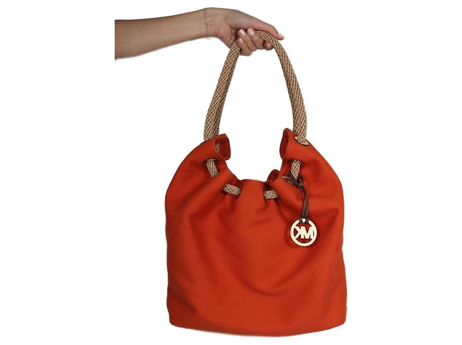 Borsa Michael Kors arancione in tessuto