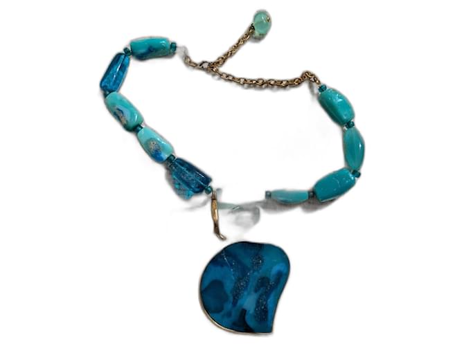 Autre Marque Necklaces Blue Resin  ref.1521161