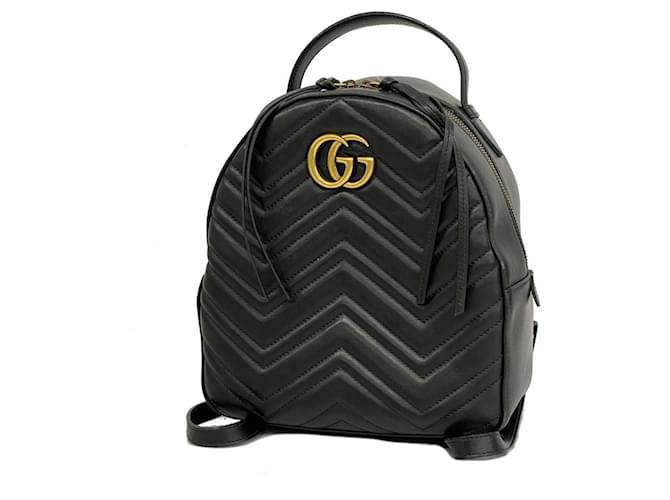 Gucci GG Marmont Negro Cuero  ref.1521236