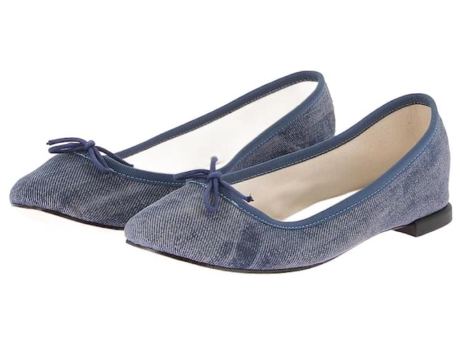 REPETTO  Ballet flats T.EU 37.5 Leather Blue  ref.1521499