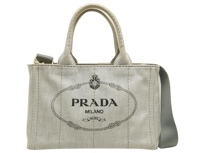 Tote Prada Canapa Jean Blanc  ref.1521831