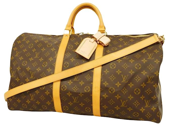 Louis Vuitton Keepall Bandouliere 55 Toile Marron  ref.1521991