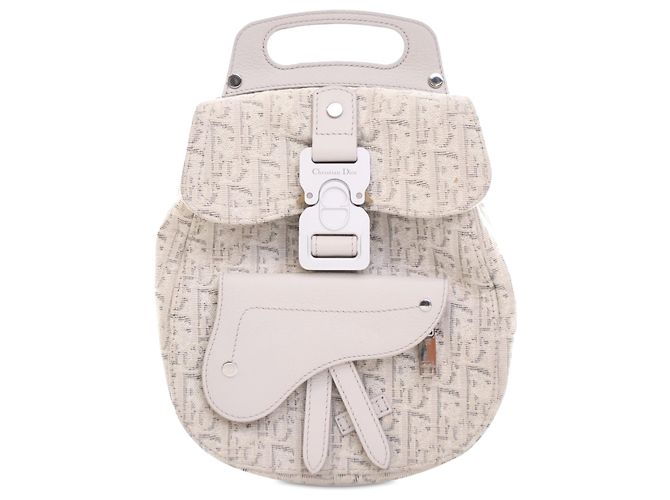 Dior Brown Mini Oblique Canvas Saddle Backpack