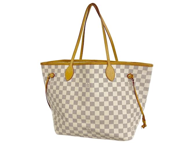 Louis Vuitton Damier Azur Neverfull MM Tote Bag White  ref.1522214