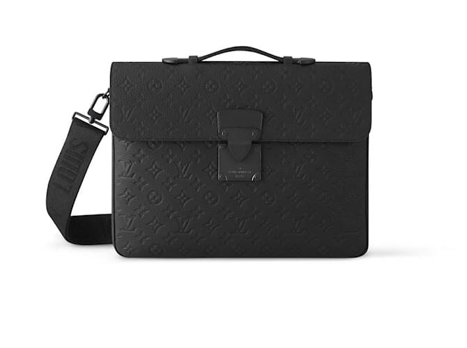 Louis Vuitton LV S Lock Briefcase Black Leather ref.1522577 Joli Closet