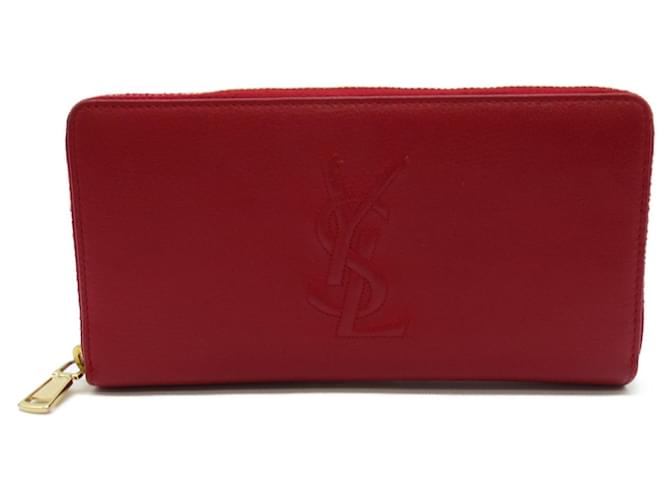 Yves Saint Laurent Red Leather Coin Purse  ref.1522607