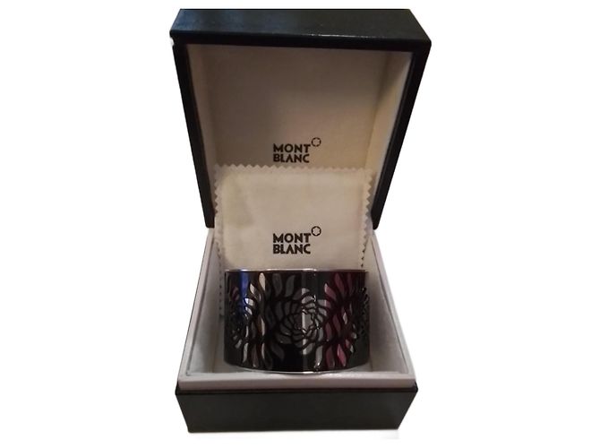 Bracelete Montblanc Star Spell aço e preto Prata