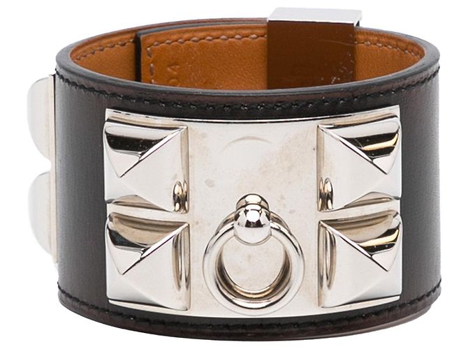 Ring Hermès Pulseiras de couro HERMES Prata