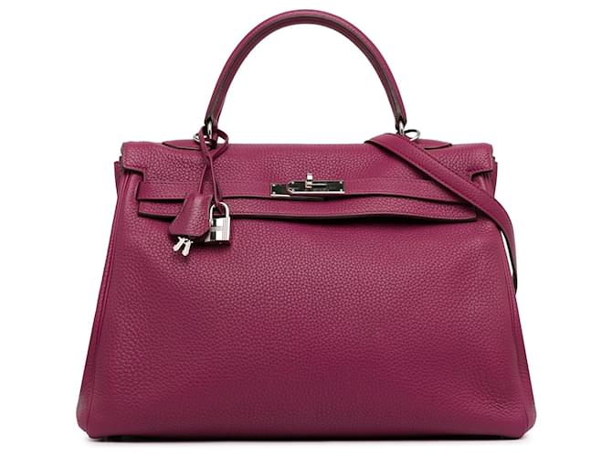 Kelly Hermès HERMES HandbagsLeather Purple  ref.1523034