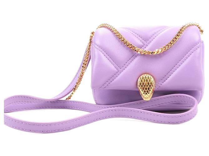 Bulgari Bolsa de ombro em couro micro Serpenti Cabochon BVLGARI na cor roxa 291718 Roxo  ref.1523119