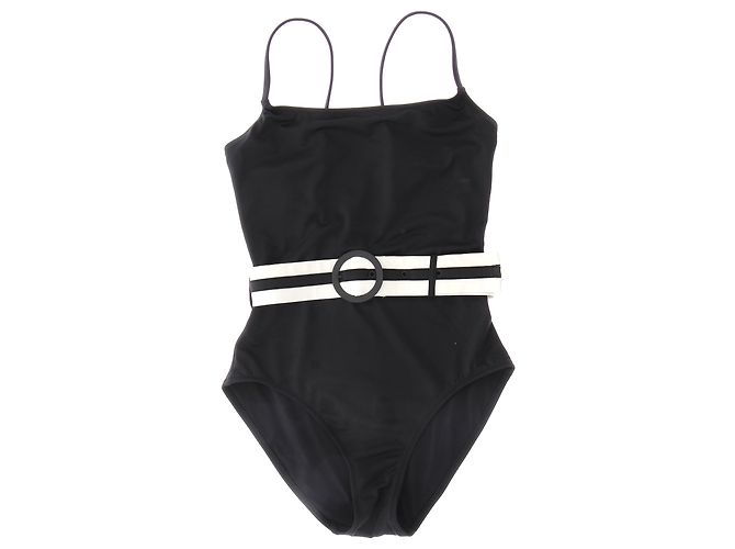 Roupa de banho Solid & Striped T.International S Poliéster Preto