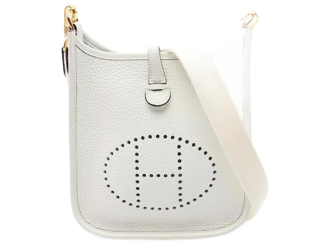 Hermès Hermes Evelyn TPM Shoulder Bag White Leather  ref.1523606